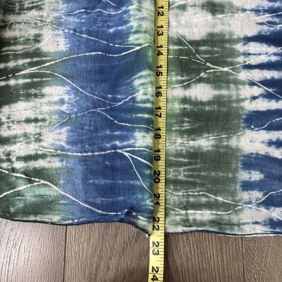 Tie-Dye Blue & Green Long Maxi Wrap Lightweight Cotton Boho Style Womens 40x22.5 - Picture 6 of 6